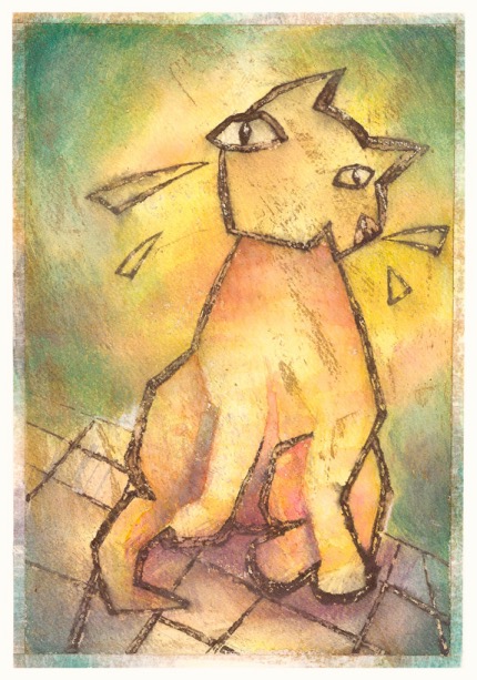 cubist cat portrait